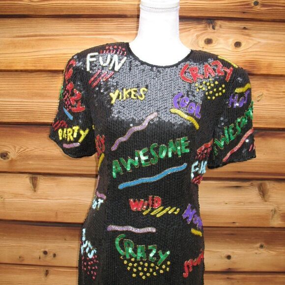 Vintage Cache Gold Label Sequin Dress - Picture 3 of 11